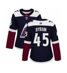 Women's Colorado Avalanche #45 Bowen Byram Authentic Navy Blue Alternate Hockey Jersey