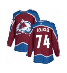 Men's Colorado Avalanche #74 Alex Beaucage Authentic Burgundy Red Home Hockey Jersey