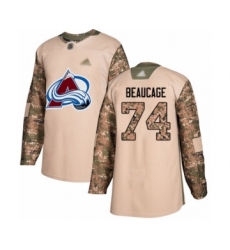 Men's Colorado Avalanche #74 Alex Beaucage Authentic Camo Veterans Day Practice Hockey Jersey