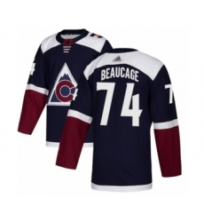 Men's Colorado Avalanche #74 Alex Beaucage Authentic Navy Blue Alternate Hockey Jersey