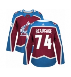 Women's Colorado Avalanche #74 Alex Beaucage Authentic Burgundy Red Home Hockey Jersey