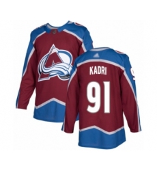 Men's Colorado Avalanche #91 Nazem Kadri Authentic Burgundy Red Home Hockey Jersey