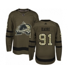 Men's Colorado Avalanche #91 Nazem Kadri Authentic Green Salute to Service Hockey Jersey