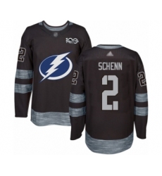 Men's Tampa Bay Lightning #2 Luke Schenn Authentic Black 1917-2017 100th Anniversary Hockey Jersey