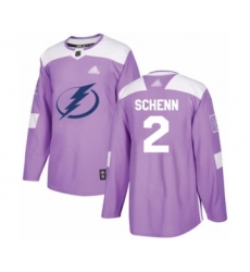 Men's Tampa Bay Lightning #2 Luke Schenn Authentic Purple Fights Cancer Practice Hockey Jersey