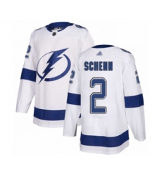 Men's Tampa Bay Lightning #2 Luke Schenn Authentic White Away Hockey Jersey