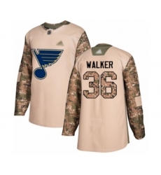 Men's St. Louis Blues #36 Nathan Walker Authentic Camo Veterans Day Practice Hockey Jersey