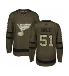 Men's St. Louis Blues #51 Derrick Pouliot Authentic Green Salute to Service Hockey Jersey