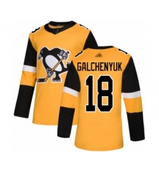 Men's Pittsburgh Penguins #18 Alex Galchenyuk Authentic Gold Alternate Hockey Jersey