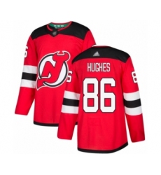 Men's New Jersey Devils #86 Jack Hughes Authentic Red Home Hockey Jersey