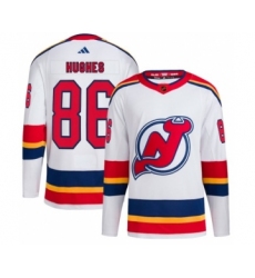 Men's New Jersey Devils #86 Jack Hughes White 2022-23 Reverse Retro Stitched Jersey