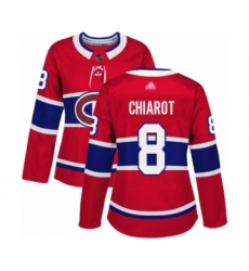 Women's Montreal Canadiens #8 Ben Chiarot Authentic Red Home Hockey Jersey