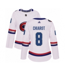 Women's Montreal Canadiens #8 Ben Chiarot Authentic White 2017 100 Classic Hockey Jersey