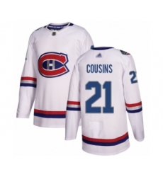 Men's Montreal Canadiens #21 Nick Cousins Authentic White 2017 100 Classic Hockey Jersey