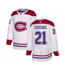 Men's Montreal Canadiens #21 Nick Cousins Authentic White Away Hockey Jersey