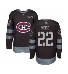 Men's Montreal Canadiens #22 Dale Weise Authentic Black 1917-2017 100th Anniversary Hockey Jersey