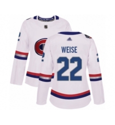 Women's Montreal Canadiens #22 Dale Weise Authentic White 2017 100 Classic Hockey Jersey