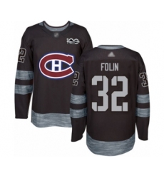 Men's Montreal Canadiens #32 Christian Folin Authentic Black 1917-2017 100th Anniversary Hockey Jersey