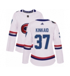 Women's Montreal Canadiens #37 Keith Kinkaid Authentic White 2017 100 Classic Hockey Jersey