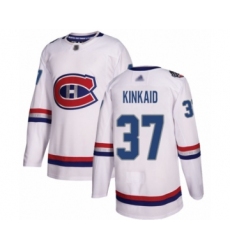 Youth Montreal Canadiens #37 Keith Kinkaid Authentic White 2017 100 Classic Hockey Jersey