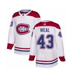 Men's Montreal Canadiens #43 Jordan Weal Authentic White Away Hockey Jersey