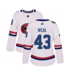 Women's Montreal Canadiens #43 Jordan Weal Authentic White 2017 100 Classic Hockey Jersey