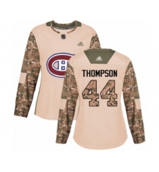 Women's Montreal Canadiens #44 Nate Thompson Authentic Camo Veterans Day Practice Hockey Jersey