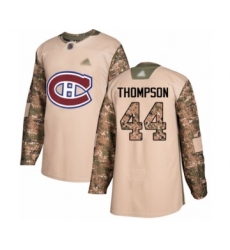 Youth Montreal Canadiens #44 Nate Thompson Authentic Camo Veterans Day Practice Hockey Jersey