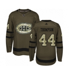 Youth Montreal Canadiens #44 Nate Thompson Authentic Green Salute to Service Hockey Jersey