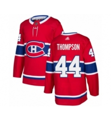 Youth Montreal Canadiens #44 Nate Thompson Authentic Red Home Hockey Jersey