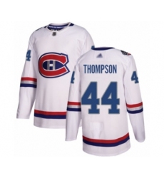 Youth Montreal Canadiens #44 Nate Thompson Authentic White 2017 100 Classic Hockey Jersey