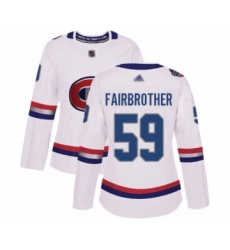 Women's Montreal Canadiens #59 Gianni Fairbrother Authentic White 2017 100 Classic Hockey Jersey