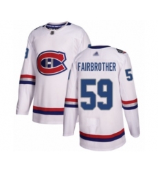 Youth Montreal Canadiens #59 Gianni Fairbrother Authentic White 2017 100 Classic Hockey Jersey