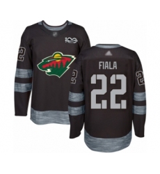 Men's Minnesota Wild #22 Kevin Fiala Authentic Black 1917-2017 100th Anniversary Hockey Jersey