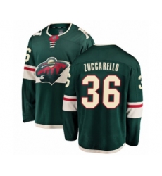 Men's Minnesota Wild #36 Mats Zuccarello Authentic Green Home Fanatics Branded Breakaway Hockey Jersey