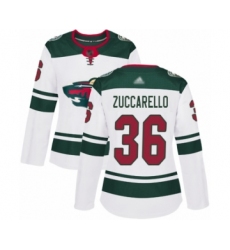 Women's Minnesota Wild #36 Mats Zuccarello Authentic White Away Hockey Jersey