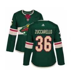 Women's Minnesota Wild #36 Mats Zuccarello Premier Green Home Hockey Jersey