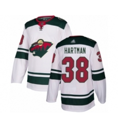 Men's Minnesota Wild #38 Ryan Hartman Authentic White Away Hockey Jersey