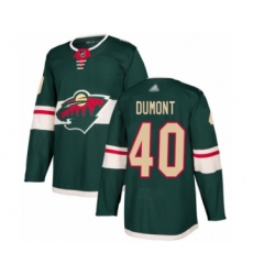 Men's Minnesota Wild #40 Gabriel Dumont Authentic Green Home Hockey Jersey