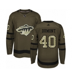 Youth Minnesota Wild #40 Gabriel Dumont Authentic Green Salute to Service Hockey Jersey