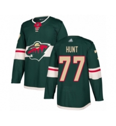 Men's Minnesota Wild #77 Brad Hunt Authentic Green Home Hockey Jersey