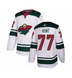 Men's Minnesota Wild #77 Brad Hunt Authentic White Away Hockey Jersey