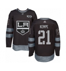 Men's Los Angeles Kings #21 Mario Kempe Authentic Black 1917-2017 100th Anniversary Hockey Jersey