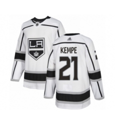 Men's Los Angeles Kings #21 Mario Kempe Authentic White Away Hockey Jersey