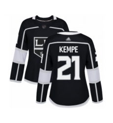 Women's Los Angeles Kings #21 Mario Kempe Authentic Black Home Hockey Jersey