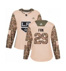 Women's Los Angeles Kings #29 Martin Frk Authentic Camo Veterans Day Practice Hockey Jersey