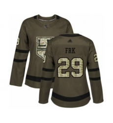 Women's Los Angeles Kings #29 Martin Frk Authentic Green Salute to Service Hockey Jersey