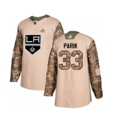 Men's Los Angeles Kings #33 Lukas Parik Authentic Camo Veterans Day Practice Hockey Jersey