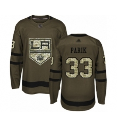 Men's Los Angeles Kings #33 Lukas Parik Authentic Green Salute to Service Hockey Jersey