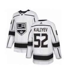 Men's Los Angeles Kings #52 Arthur Kaliyev Authentic White Away Hockey Jersey